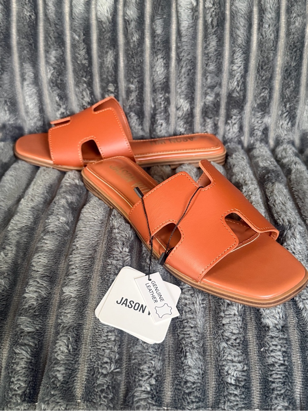 Jason Wu Women's Tan Leather Slide Sandals Genuine Leather